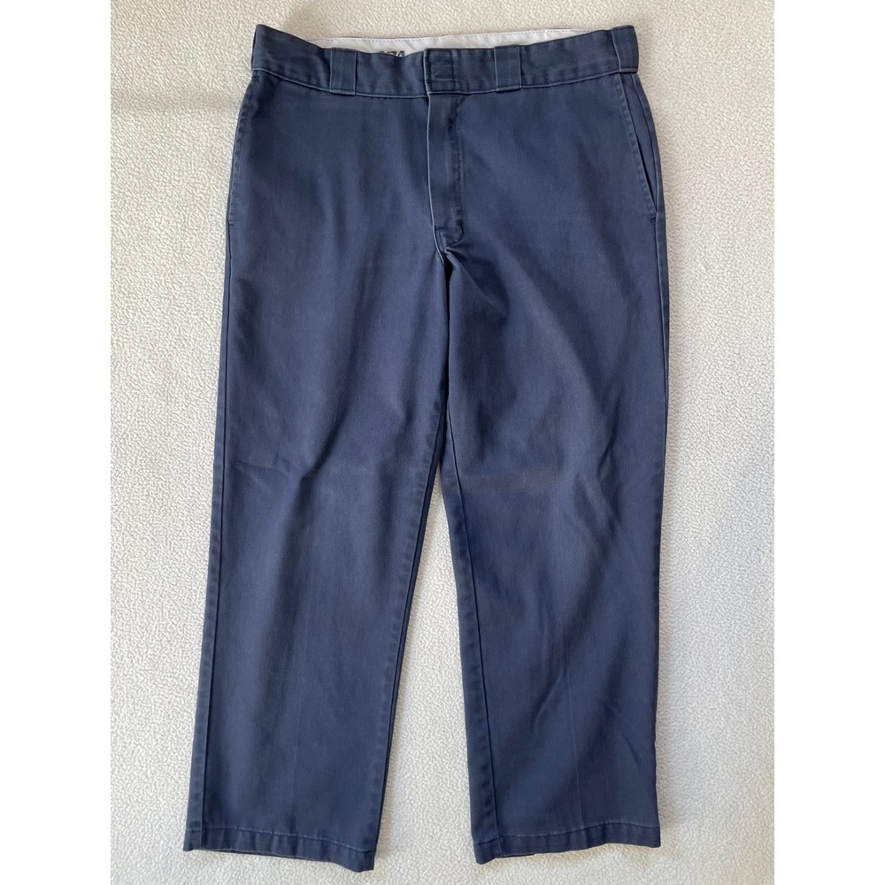 Dickies Mens 34x27 874 Original Fit Pants Navy Blue Straight Leg Twill Workwear